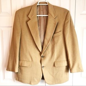 Vintage 90s Learbury Light Tan 100% Camel Hair Blazer Sport Coat 43R